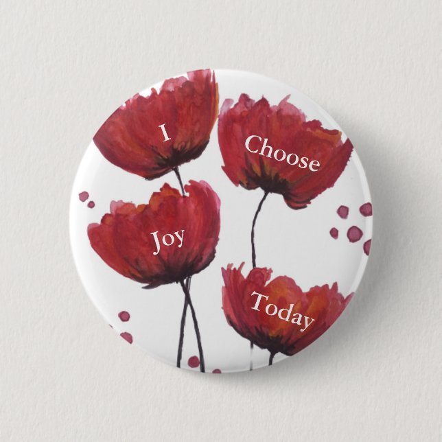 Badge Rond 5 Cm Bouton d'amour du pavot (Devant)