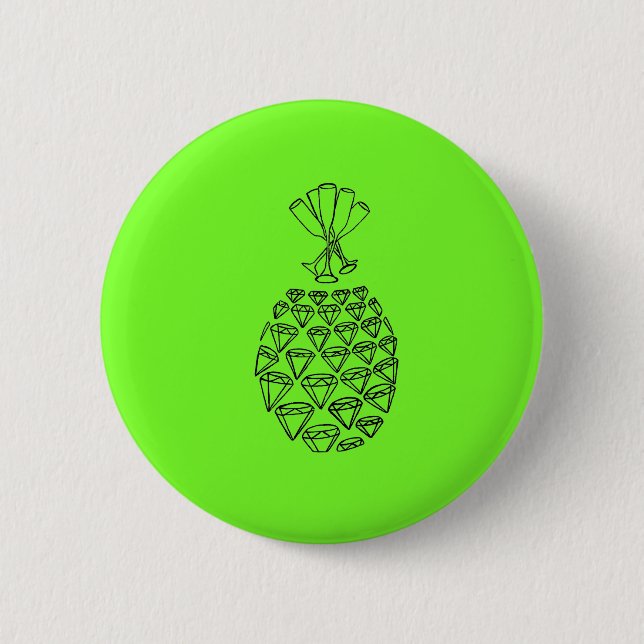 Badge Rond 5 Cm Bouton d'ananas d'étincelle (Devant)