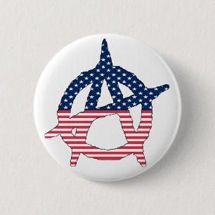 Badge Rond 5 Cm Bouton d'anarchie américaine