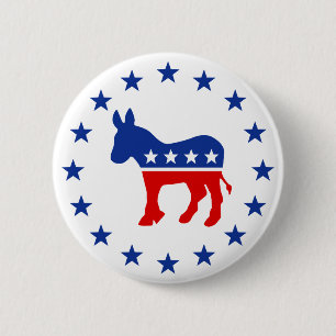 Badge Rond 5 Cm Bouton d'âne de Démocrate