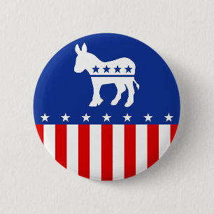 Badge Rond 5 Cm Bouton d'âne de Démocrate