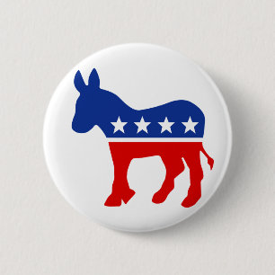 Badge Rond 5 Cm Bouton d'âne de Démocrate