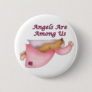 BADGE ROND 5 CM BOUTON D'ANGE