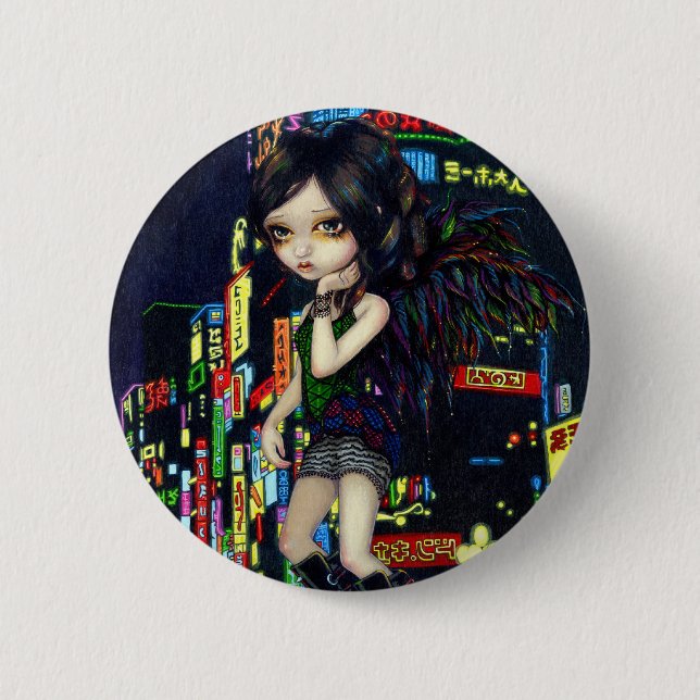 Badge Rond 5 Cm Bouton "d'ange de Shinjuku" (Devant)