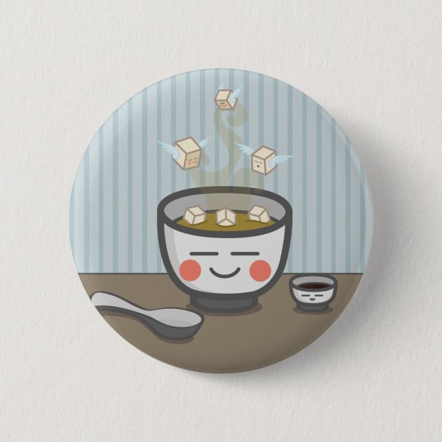 Badge Rond 5 Cm bouton d'anges de tofu (Devant)