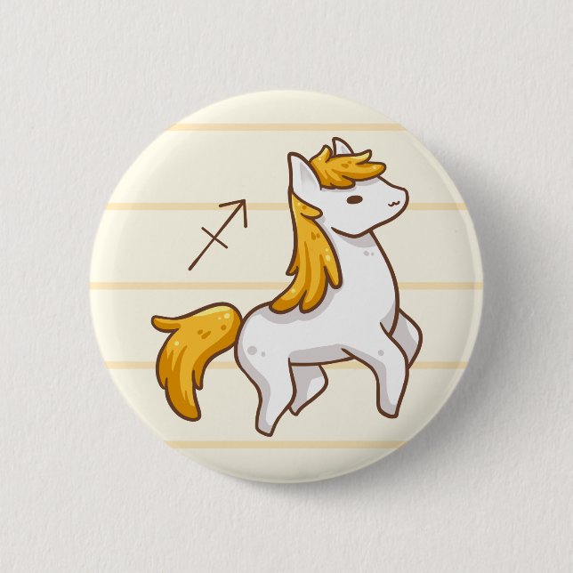 Badge Rond 5 Cm Bouton d'animal de zodiaque de Sagittaire (Devant)