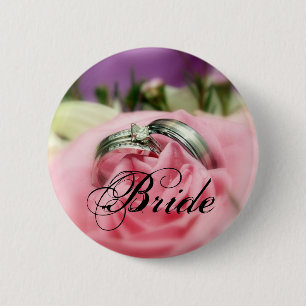 Badge Rond 5 Cm bouton d'anneaux de noces d'argent