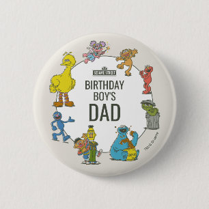 Badge Rond 5 Cm Bouton d'anniversaire aux personnages vintage de 1