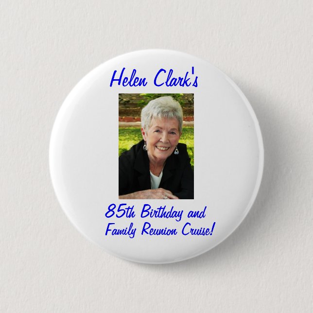 Badge Rond 5 Cm Bouton d'anniversaire de Hélène Clark (Devant)