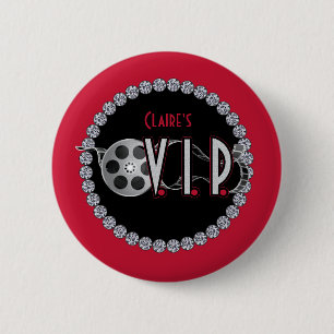 Badge Rond 5 Cm Bouton d'anniversaire de Hollywood VIP
