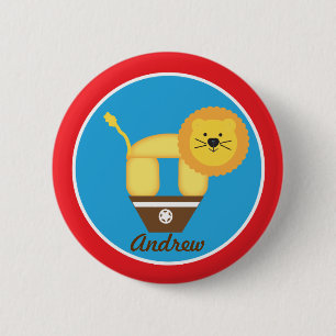 Badge Rond 5 Cm Bouton d'anniversaire de lion de cirque