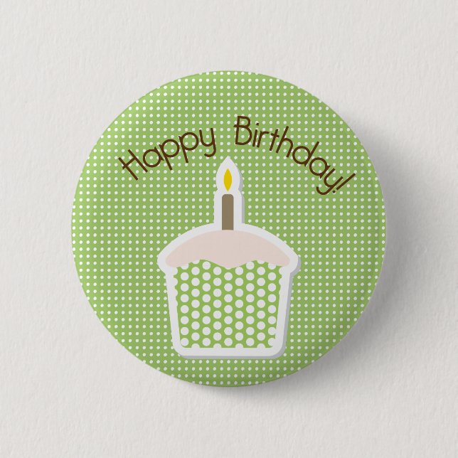 Badge Rond 5 Cm Bouton d'anniversaire de petit gâteau (Devant)