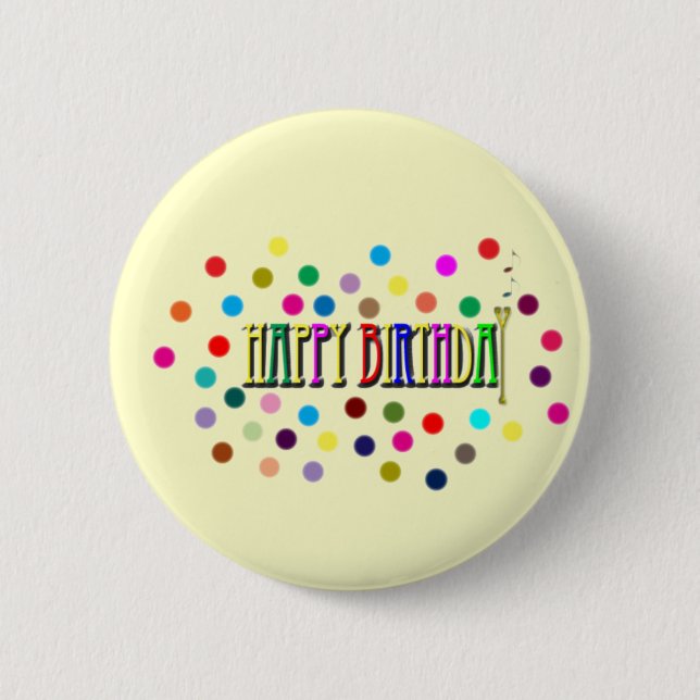 Badge Rond 5 Cm bouton d'anniversaire heureux (Devant)
