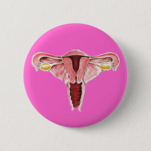 Badge Rond 5 Cm Bouton d'appareil génital féminin