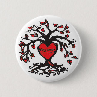 Badge Rond 5 Cm Bouton d'arbre de coeur