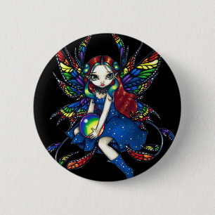 Badge Rond 5 Cm Bouton "d'arc-en-ciel de minuit"
