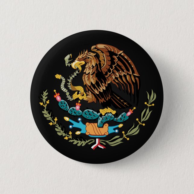 Badge Rond 5 Cm Bouton d'armoiries mexicaines (Devant)