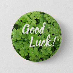 Badge Rond 5 Cm Bouton d'arrêt de la chance shamrock