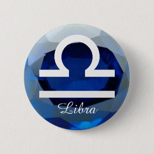 Badge Rond 5 Cm Bouton d'arrière - plan de saphir de Balance de