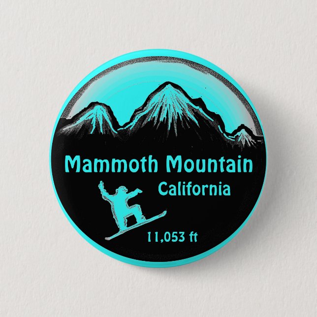 Badge Rond 5 Cm Bouton d'art de surf des neiges de Mammoth (Devant)