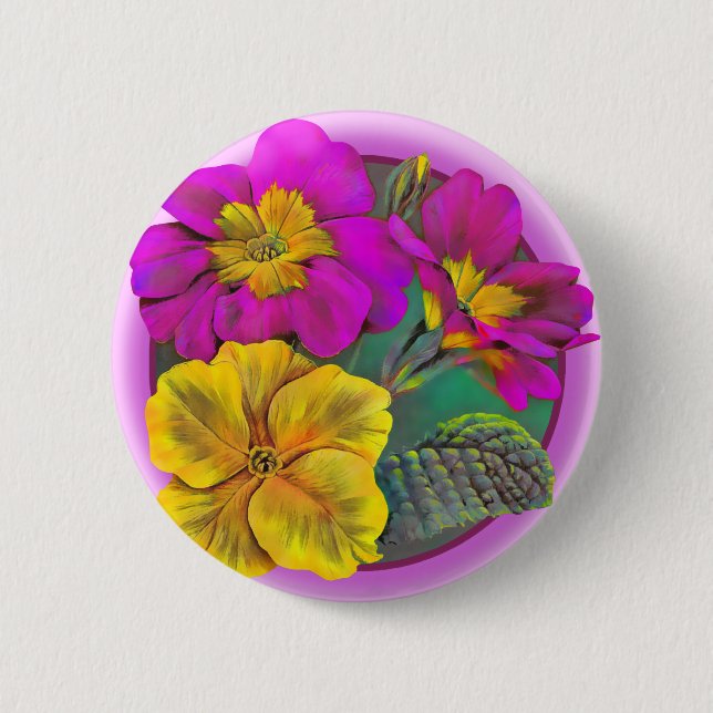 Badge Rond 5 Cm Bouton d'art primitif/badge (Devant)
