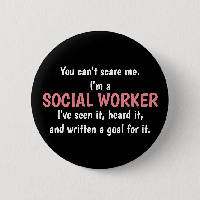 Badge Rond 5 Cm Bouton d'assistant social (Devant)