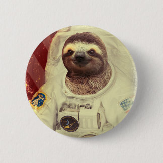 Badge Rond 5 Cm Bouton d'astronaute de paresse