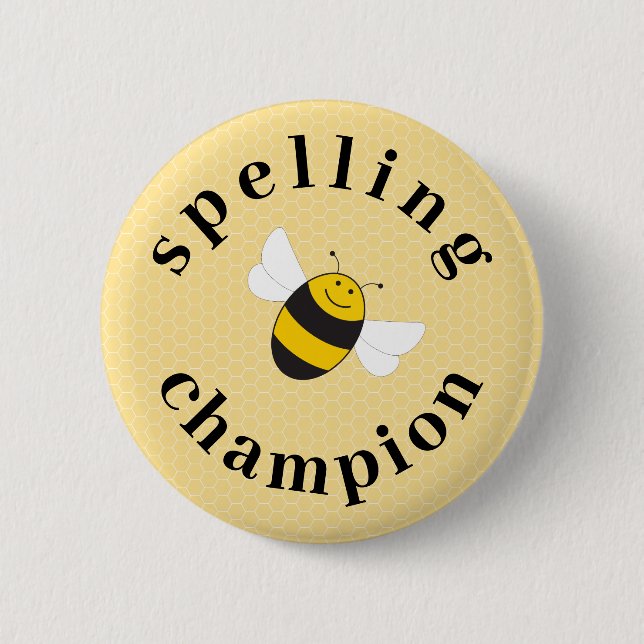 Badge Rond 5 Cm Bouton d'attribution du prix du champion d'abeille (Devant)