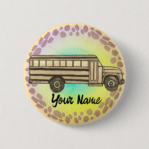 Badge Rond 5 Cm Bouton d'autobus scolaire