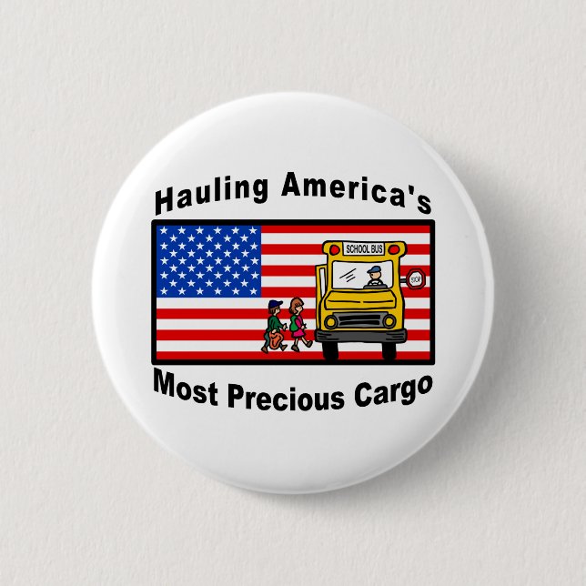 Badge Rond 5 Cm Bouton d'autobus scolaire - customisé (Devant)