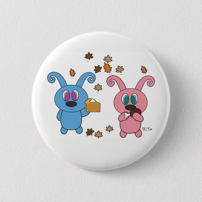 Badge Rond 5 Cm Bouton d'automne de Rollys (Devant)
