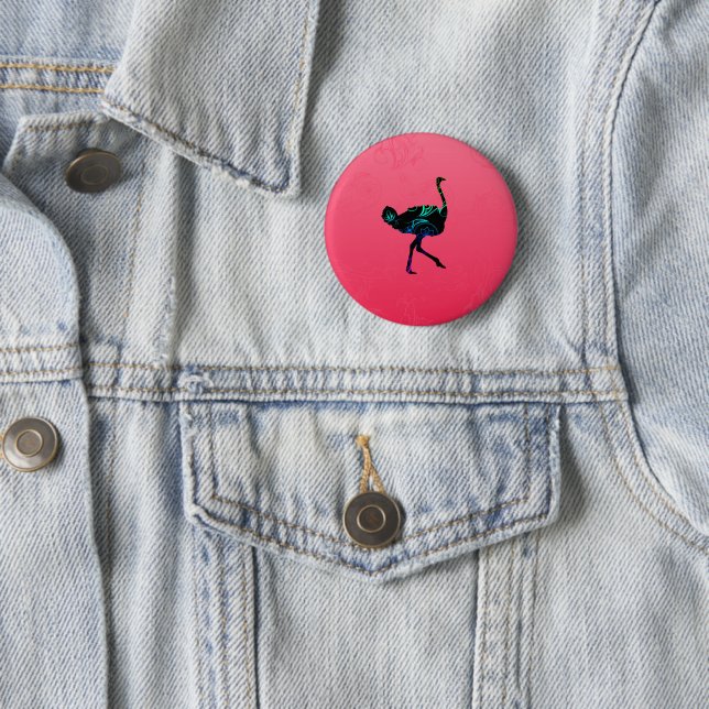 Badge Rond 5 Cm Bouton d'autruche Abstrait (En situation)