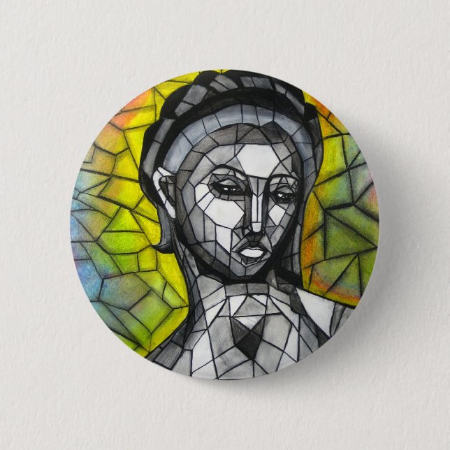 Badge Rond 5 Cm Bouton d'avenue Maria (Devant)