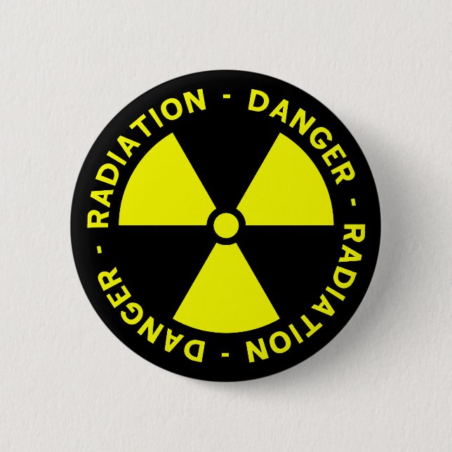 Badge Rond 5 Cm Bouton d'avertissement de rayonnement (Devant)