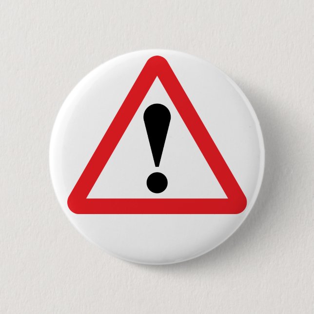 Badge Rond 5 Cm Bouton d'avertissement européen de panneau routier (Devant)