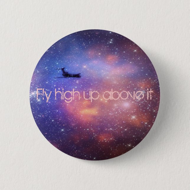 Badge Rond 5 Cm Bouton d'avion de l'espace (Devant)