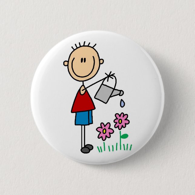 Badge Rond 5 Cm Bouton de arrosage de fleurs (Devant)