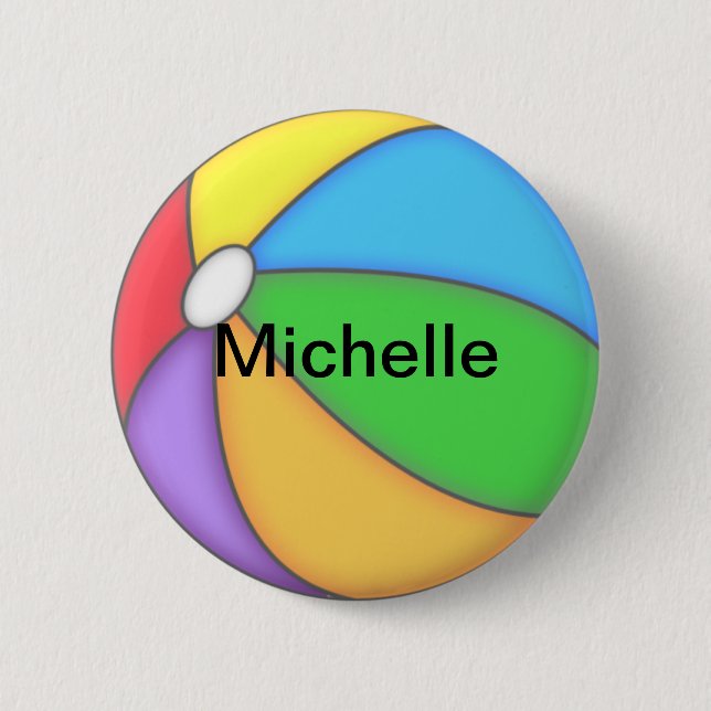 Badge Rond 5 Cm Bouton de balle de plage personnalisé (Devant)