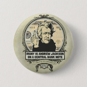 Badge Rond 5 Cm Bouton de banque centrale d'Andrew Jackson