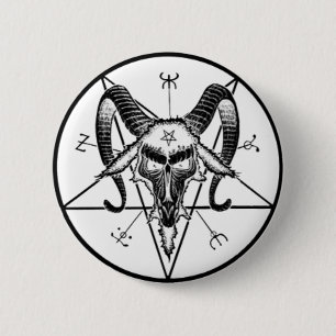 Badge Rond 5 Cm Bouton de Baphomet/Pin