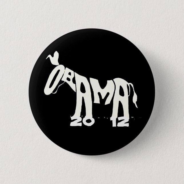 Badge Rond 5 Cm Bouton de Barack Obama 2012 (Devant)