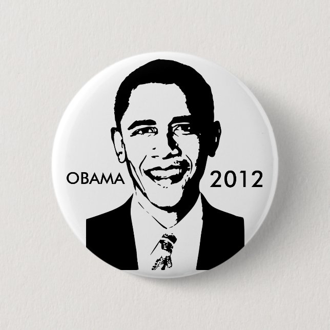 Badge Rond 5 Cm Bouton de Barack Obama 2012 (Devant)
