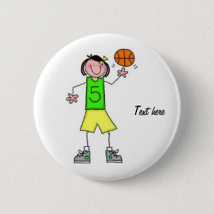 Badge Rond 5 Cm Bouton de basket-ball de filles