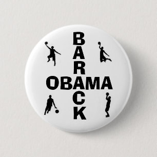 Badge Rond 5 Cm Bouton de basket-ball d'Obama