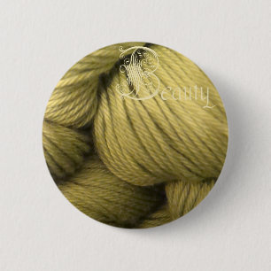 Badge Rond 5 Cm bouton de beauté, soie verte