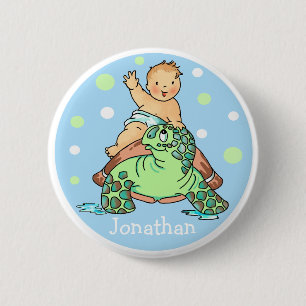Badge Rond 5 Cm Bouton de bébé de tortue
