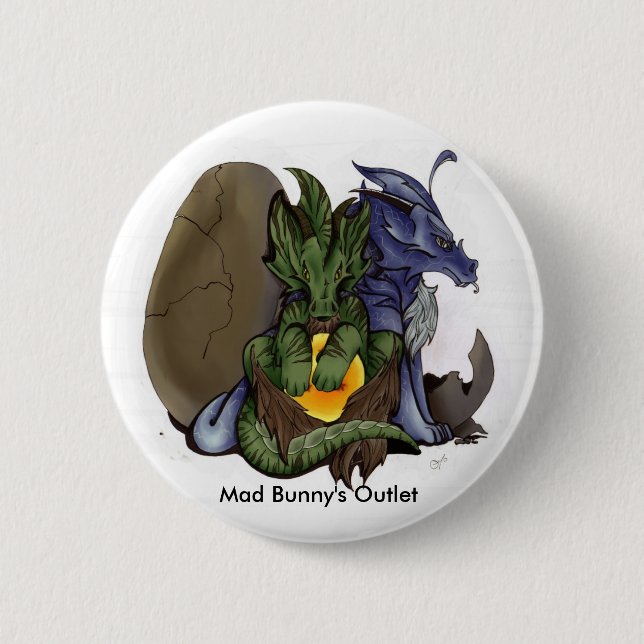 Badge Rond 5 Cm Bouton de bébés de dragon (Devant)