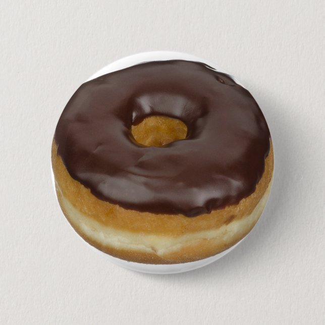 Badge Rond 5 Cm Bouton de beignet de beignet vitré de chocolat (Devant)