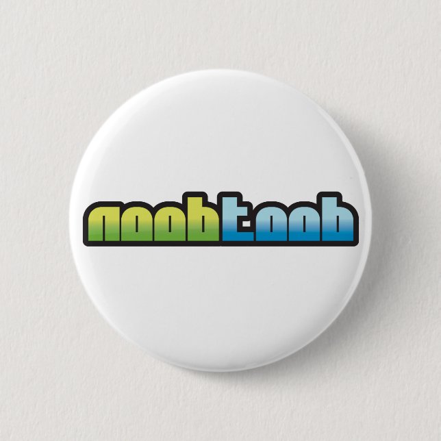 Badge Rond 5 Cm Bouton de blanc de Noobtoob (Devant)