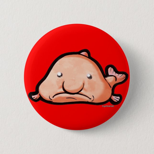 Badge Rond 5 Cm Bouton de Blobfish (Devant)